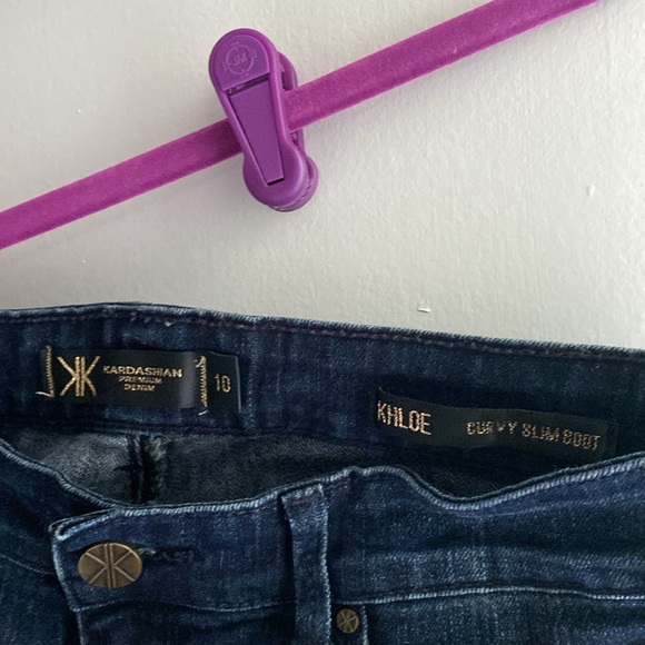 Dark blue jeans, Kardashian Kollection Premium Denim, Khloe curvy slim boot. - Picture 4 of 5